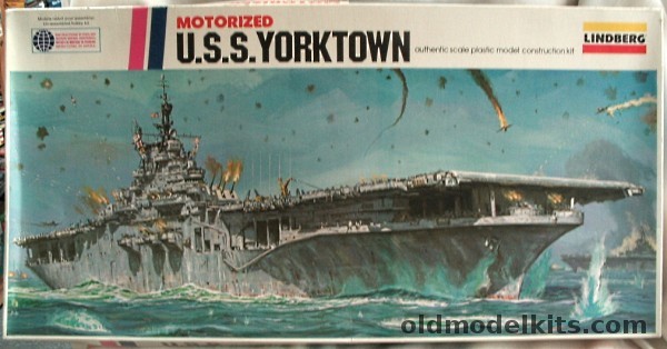 Lindberg 1/525 USS Yorktown Aircraft Carrier Motorized - Essex Class, 760M plastic model kit